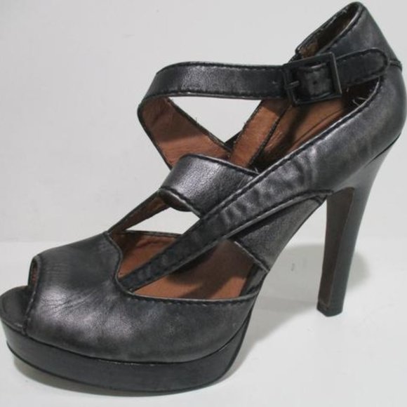 *No 704 b. MOD Jocelyn Black Distressed Leather - Picture 2 of 9